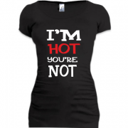 Женская удлиненная футболка I`m hot you are not